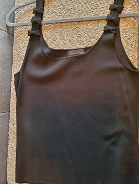 cable & gauge Black Bow Strap Tank Top